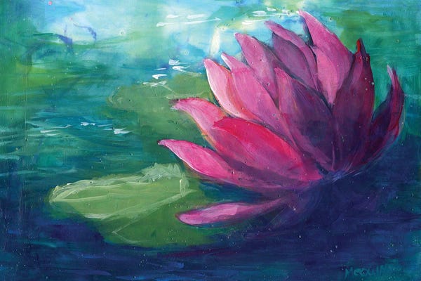 Water Lilies Collection: Pink Water Lilly by Might Fly Art & Illustration