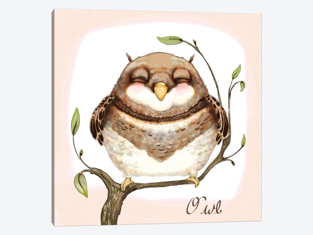 The Happiest Owl by Might Fly Art & Illustration 1-piece Art Print