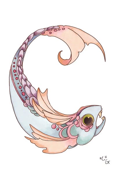 The Letter C: Monster Letter C by Might Fly Art & Illustration