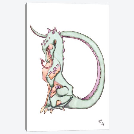 Monster Letter D Canvas Print #FAI75} by Might Fly Art & Illustration Canvas Art Print