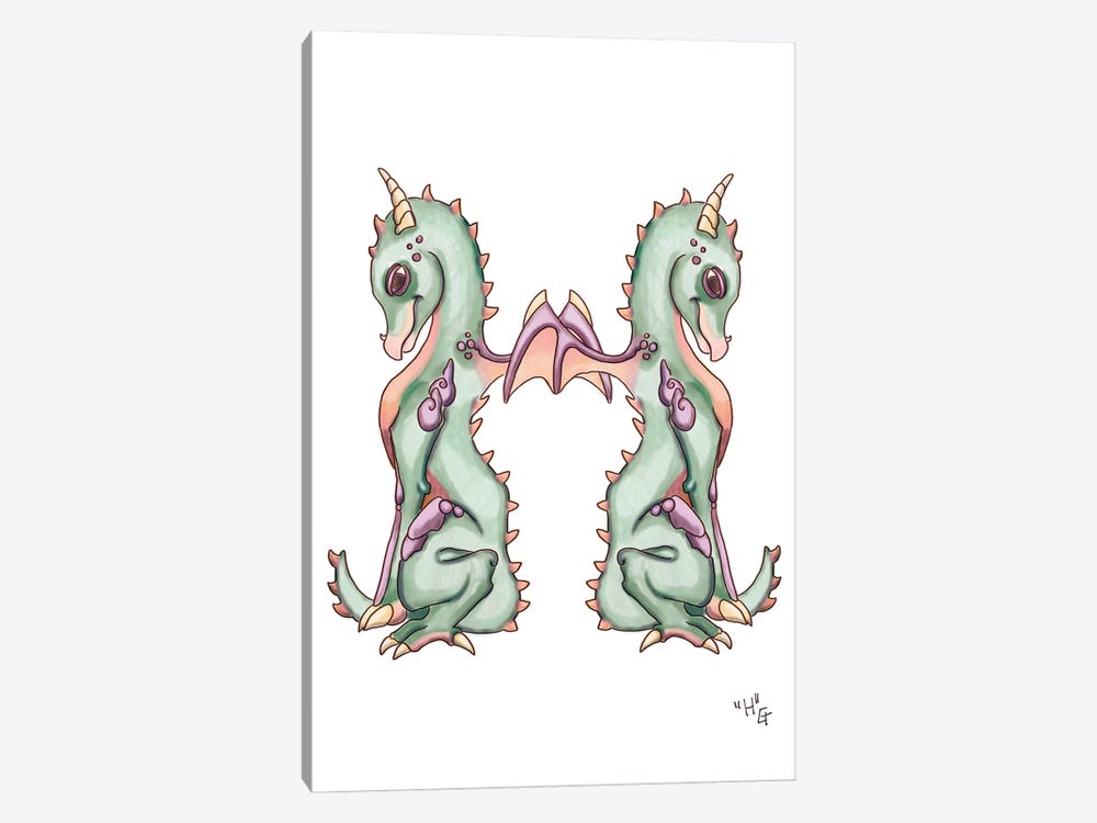 Monster Letter H by Might Fly Art & Illustration 1-piece Canvas Wall Art