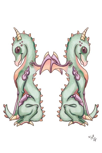 The Letter H: Monster Letter H by Might Fly Art & Illustration