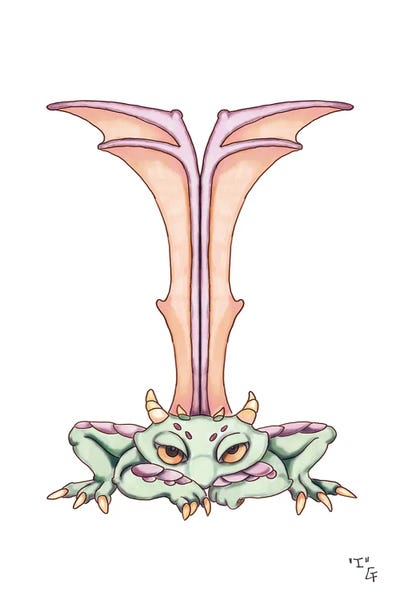 The Letter I: Monster Letter I by Might Fly Art & Illustration