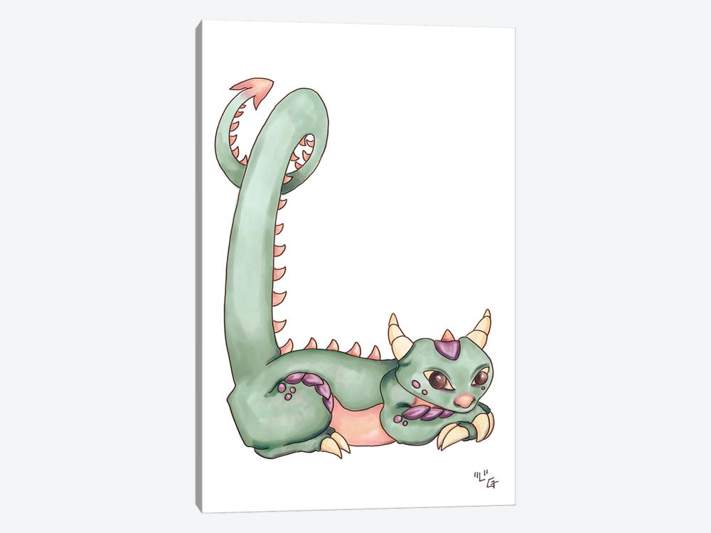 Monster Letter L by Might Fly Art & Illustration 1-piece Canvas Art Print