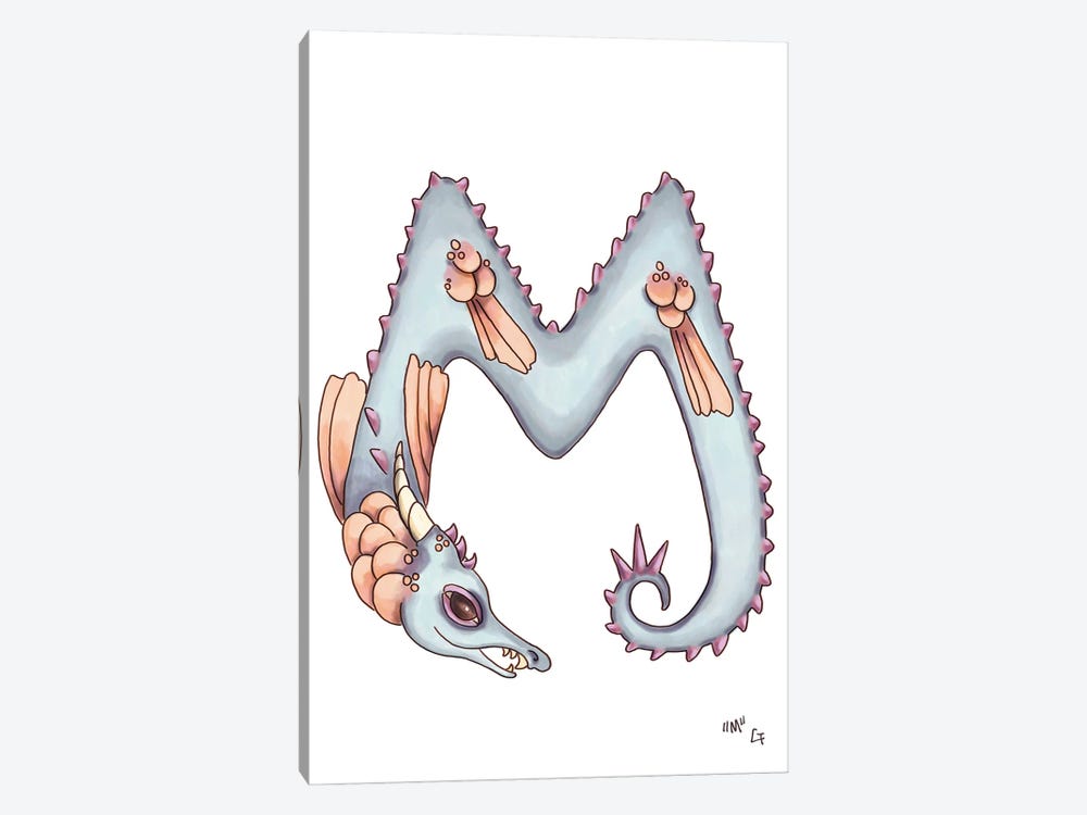 Monster Letter M by Might Fly Art & Illustration 1-piece Canvas Art