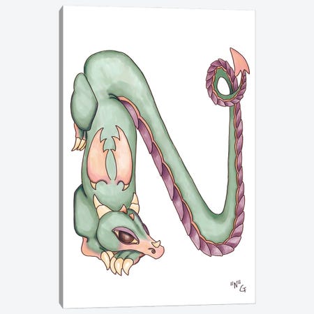 Monster Letter N Canvas Print #FAI85} by Might Fly Art & Illustration Canvas Wall Art