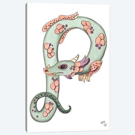 Monster Letter P Canvas Print #FAI87} by Might Fly Art & Illustration Canvas Wall Art
