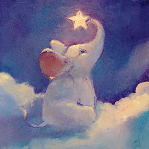Kids Inspirational Art: Little Elephant by Might Fly Art & Illustration