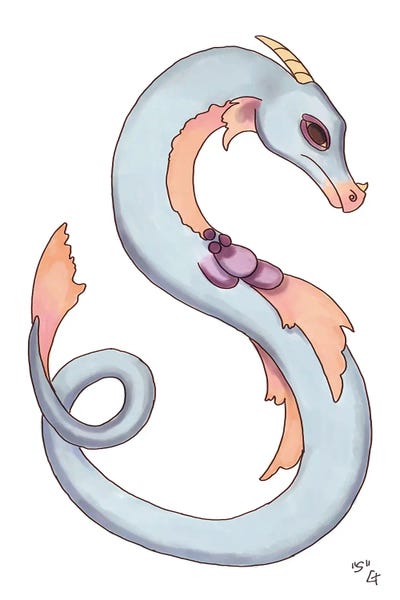 The Letter S: Monster Letter S by Might Fly Art & Illustration