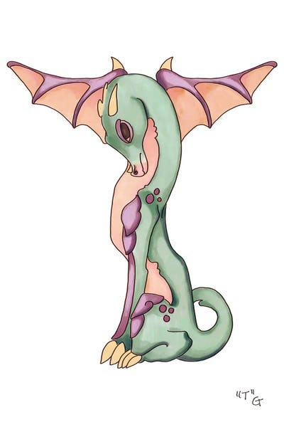 Kids Educational Art: Monster Letter T by Might Fly Art & Illustration