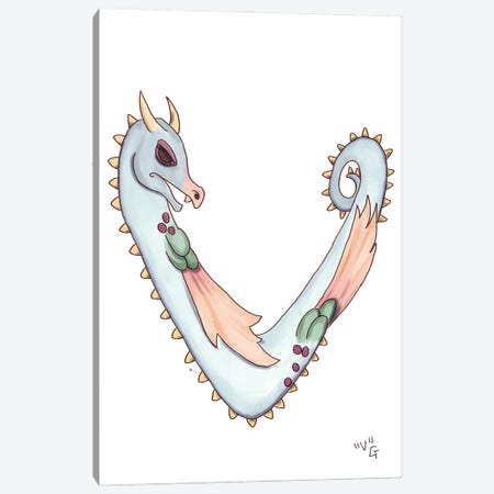 Monster Letter V Canvas Print #FAI93} by Might Fly Art & Illustration Canvas Wall Art