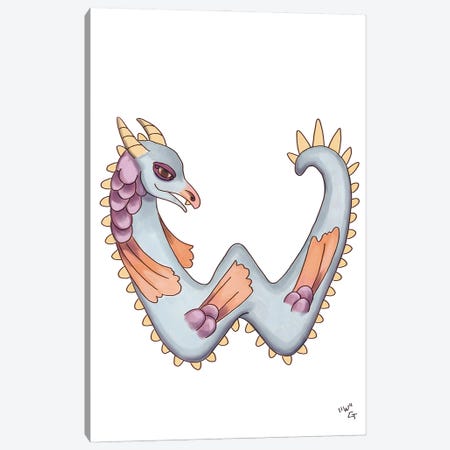 Monster Letter W Canvas Print #FAI94} by Might Fly Art & Illustration Canvas Print