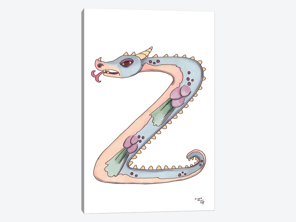 Monster Letter Z by Might Fly Art & Illustration 1-piece Canvas Art