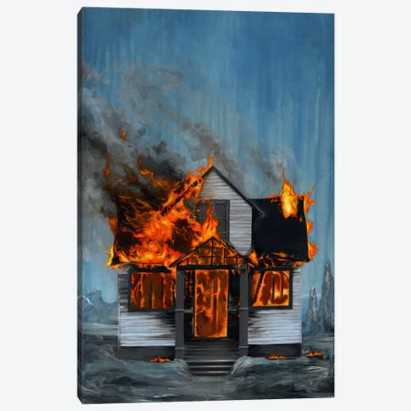 House On Fire Canvas Print #FAM20} by Famous When Dead Canvas Art Print