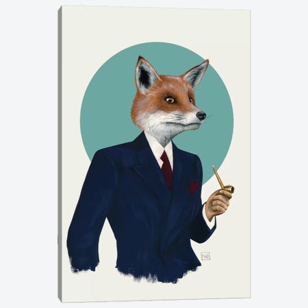 Mr. Fox Canvas Print #FAM26} by Famous When Dead Canvas Artwork