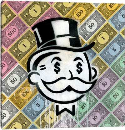 Monopoly Man the World is Yours Money Bag Graffiti Canvas 