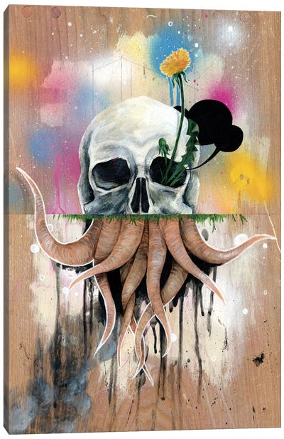 Skull Roots Canvas Art Print - Naked Bones
