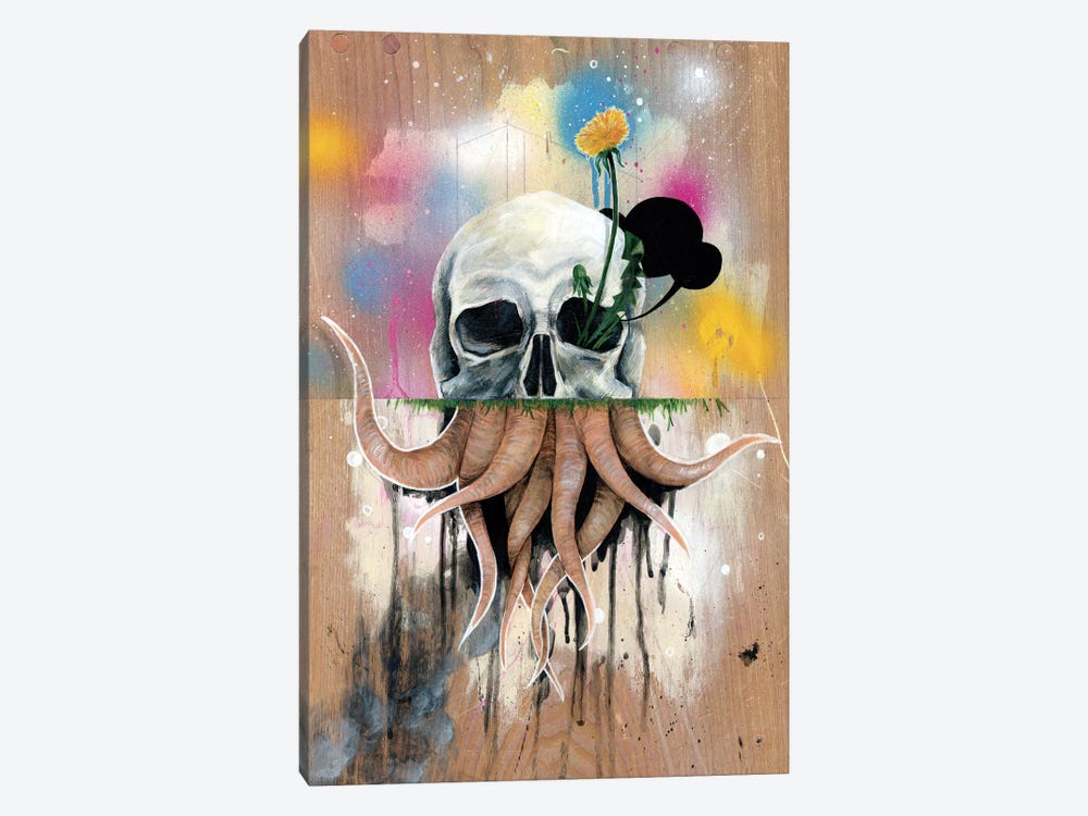 Skull Roots by Famous When Dead 1-piece Canvas Wall Art