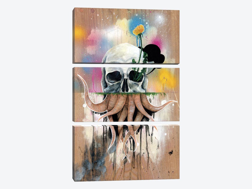 Skull Roots by Famous When Dead 3-piece Canvas Artwork
