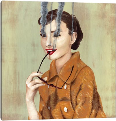Audrey Hepburn Canvas Art Print - Glitch Effect