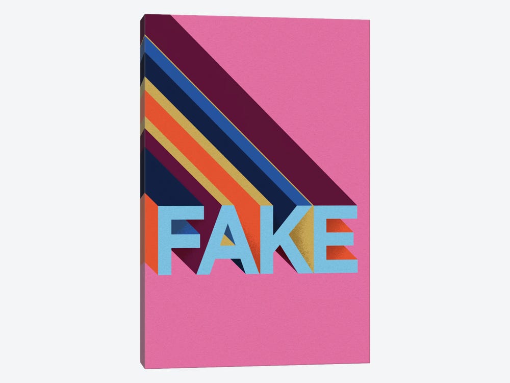 FAKE by Famous When Dead 1-piece Canvas Wall Art