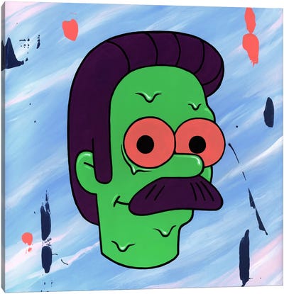 Zombie Ned Canvas Art Print - Ned Flanders