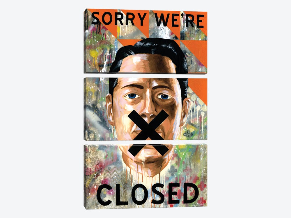 Sorry We're Closed by Famous When Dead 3-piece Canvas Print