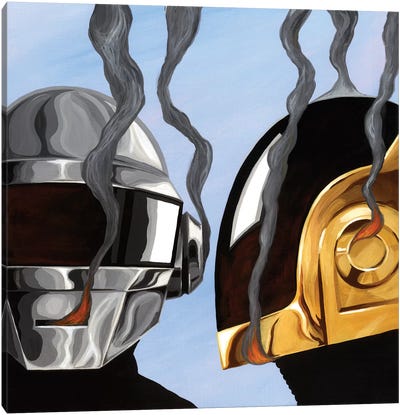 Daft Punk Canvas Art Print - Famous When Dead