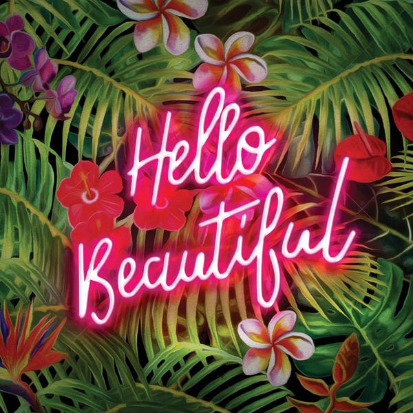 Neon Typography: Hello Beautiful by Frank Amoruso