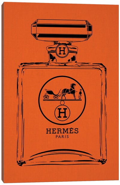 Hermes Black Canvas Art Print - Perfume Bottle Art