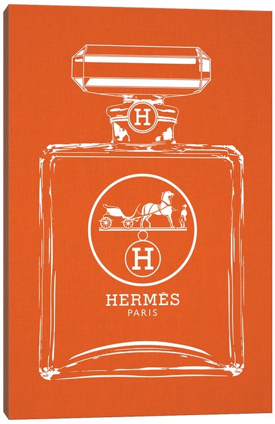 Hermes White Canvas Art Print - Perfume Bottles