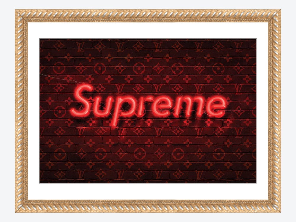 Hand painted Supreme x Louis Vuitton on gallery wrapped canvas