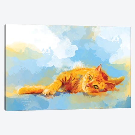 Cat Dream Canvas Print #FAS10} by Flo Art Studio Canvas Artwork