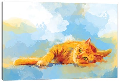 Cat Dream Canvas Art Print - Flo Art Studio