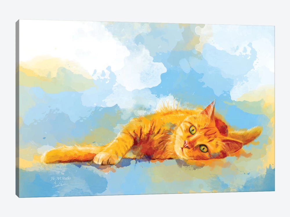 Cat Dream by Flo Art Studio 1-piece Canvas Artwork