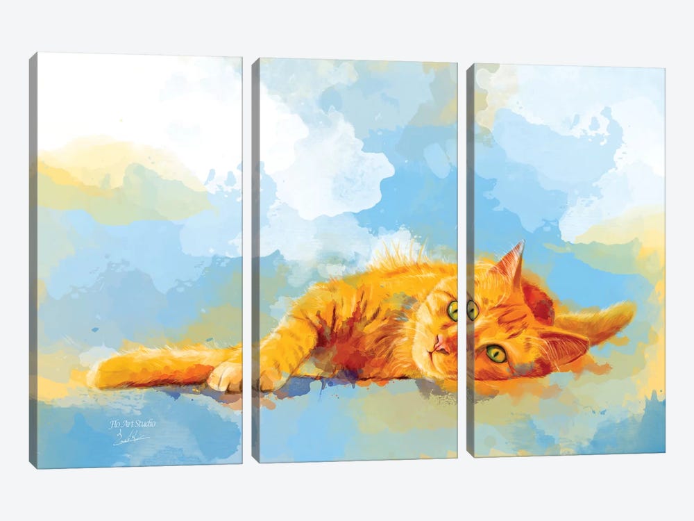 Cat Dream by Flo Art Studio 3-piece Canvas Wall Art