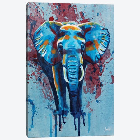 Here Stands The Elephant Canvas Print #FAS17} by Flo Art Studio Canvas Art Print
