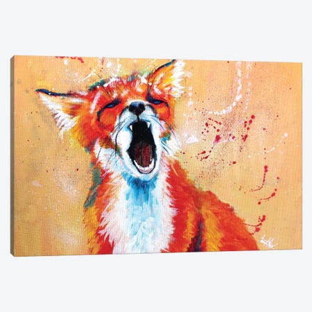Sleepy Fox Canvas Print #FAS20} by Flo Art Studio Canvas Art Print
