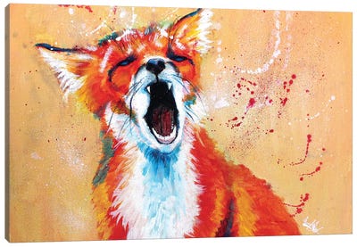 Sleepy Fox Canvas Art Print - Flo Art Studio