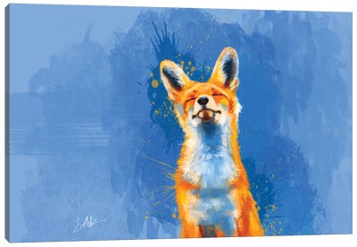 Happy Fox Canvas Art Print - Flo Art Studio