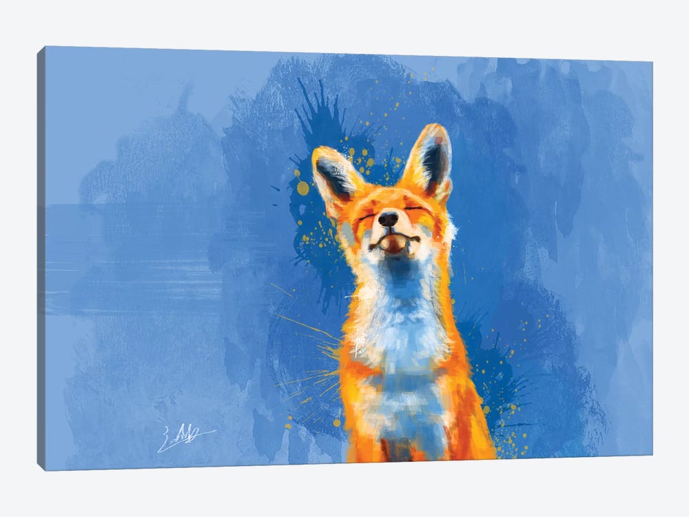 Happy Fox by Flo Art Studio 1-piece Canvas Artwork