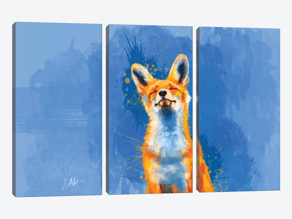 Happy Fox by Flo Art Studio 3-piece Canvas Wall Art
