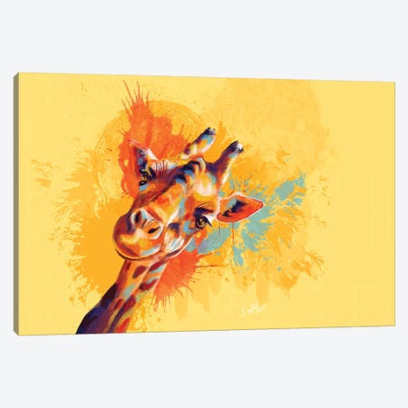 Hello Giraffe Canvas Print #FAS23} by Flo Art Studio Canvas Print