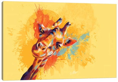 Hello Giraffe Canvas Art Print - Flo Art Studio