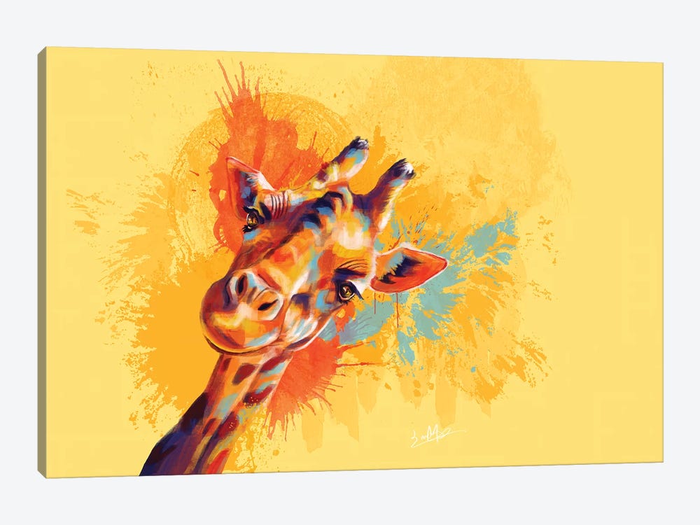 Hello Giraffe by Flo Art Studio 1-piece Canvas Artwork