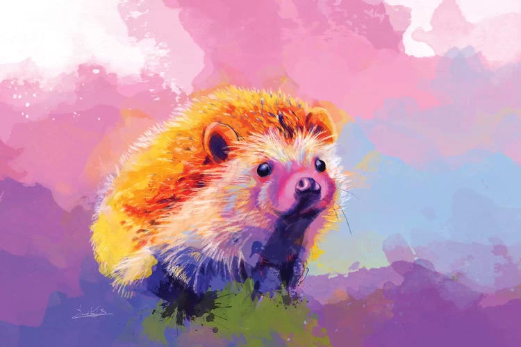 Sweet Hedgehog Canvas Art by Flo Art Studio | iCanvas