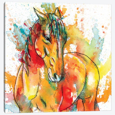 The Spirit Of A Horse Canvas Print #FAS25} by Flo Art Studio Canvas Artwork