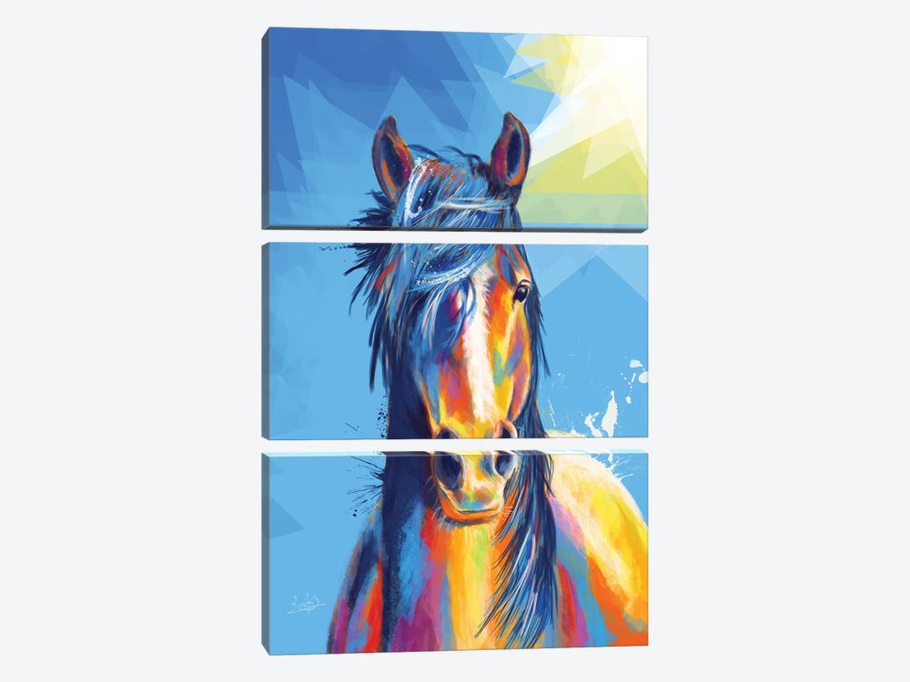 Horse Beauty by Flo Art Studio 3-piece Canvas Wall Art