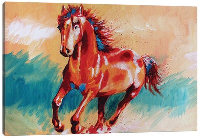 Running Horse Canvas Art Print - Flo Art Studio