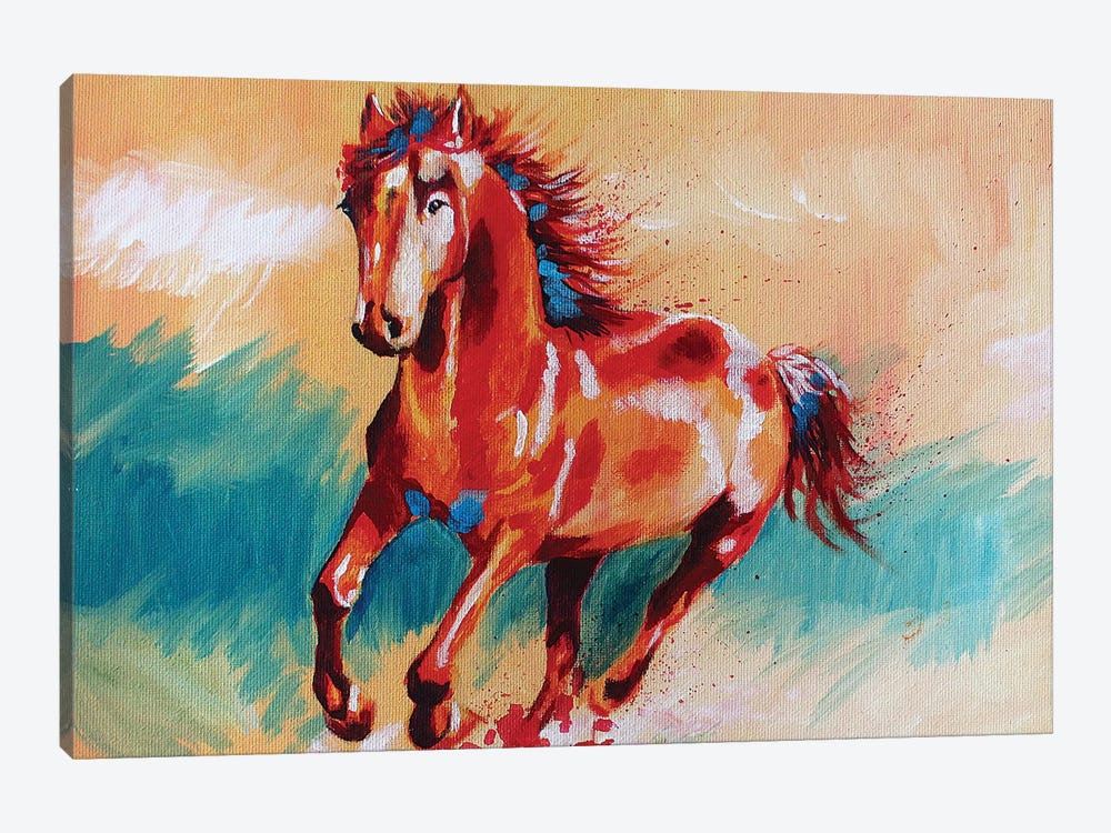 Running Horse by Flo Art Studio 1-piece Canvas Art Print